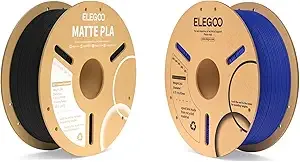 Elegoo Matte PLA Filament Matte Black 1KG & PLA Filament Dark Blue 1KG