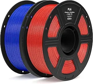 Elegoo ELEGOO PLA Filament True Red & Dark Blue 2KG, 3D Printer Filament Dimensional Accuracy +/-, 2pcs 1kg Spool(2.2lbs) Fit Most FDM 3D Printers