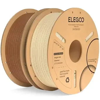 Elegoo ELEGOO PLA Plus Filament Brown & Beige 2KG, PLA+ Tougher and Stronger 3D Printer Filament Dimensional Accuracy +/-, 2 Pack 1kg Spool(2.2lbs) Fits for Most FDM 3D Printers