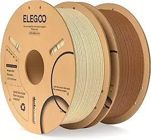 Elegoo ELEGOO PLA Filament Brown & Beige 2KG, 3D Printer Filament Dimensional Accuracy +/-, 2 Pack 1kg Cardboard Spool(2.2lbs) 3D Printing Filament Fits for Most FDM 3D Printers