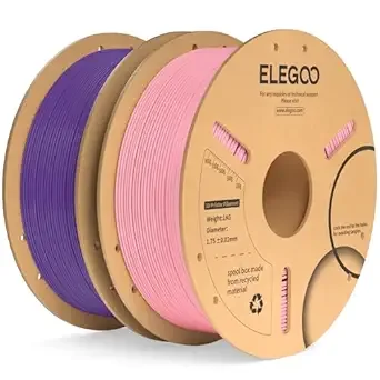 Elegoo ELEGOO PLA Plus Filament Pink & Purple 2KG, PLA+ Tougher and Stronger 3D Printer Filament Dimensional Accuracy +/-, 2 Pack 1kg Spool(2.2lbs) Fits for Most FDM 3D Printers
