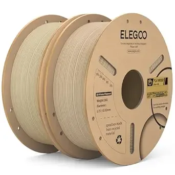 Elegoo ELEGOO PLA Filament Oak Wood & Tan Birch 2KG, Real Wood Flour Added 3D Printer Filament, 2pcs 1kg Spool(2.2lbs) Fits for Most FDM 3D Printers