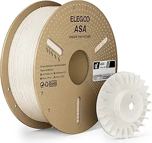 Elegoo ELEGOO ASA Filament Warm White 1KG, UV & Weather Resistant 3D Printer Filament for Outdoor Functional Parts, High Impact Strength Engineering Grad 1kg Spool (2.2lbs) Fit for FDM Printers