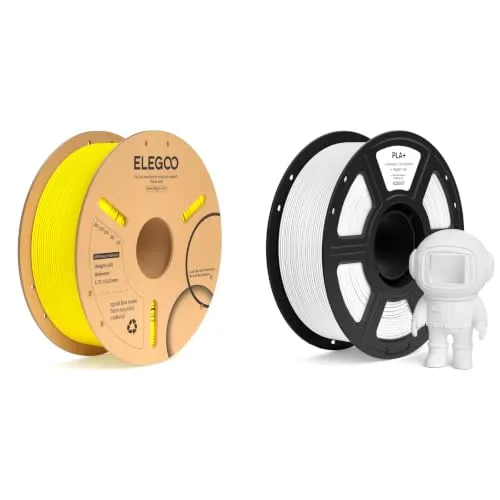Elegoo ELEGOO PLA+ Filament Yellow 1KG & PLA+ Filament White 1KG