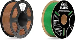 Elegoo PLA+ Filament Brown 1KG & PLA PRO Filament Green 1KG