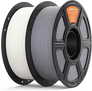 Elegoo ELEGOO Matte PLA Filament White & Slate Gray 2KG, 3D Printer Filament High Precision, 2pcs 1kg Spool (2.2lbs) Fits for Most FDM 3D Printers