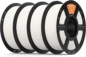 Elegoo ELEGOO Matte PLA Filament White 4KG, 3D Printer Filament High Precision, 4pcs 1kg Spool (2.2lbs) Fits for Most FDM 3D Printers