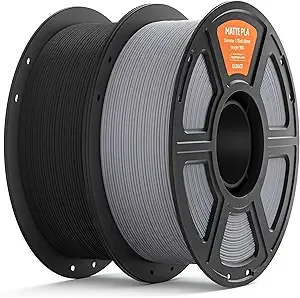 Elegoo ELEGOO Matte PLA Filament Black & Slate Gray 2KG, 3D Printer Filament High Precision, 2pcs 1kg Spool (2.2lbs) Fits for Most FDM 3D Printers