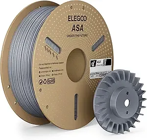 Elegoo ELEGOO ASA Filament Gray 1KG, UV & Weather Resistant 3D Printer Filament for Outdoor Functional Parts, High Impact Strength Engineering Grad 1kg Spool (2.2lbs) Fit for FDM Printers