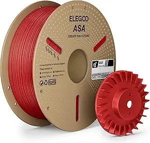 Elegoo ELEGOO ASA Filament Red 1KG, UV & Weather Resistant 3D Printer Filament for Outdoor Functional Parts, High Impact Strength Engineering Grad 1kg Spool (2.2lbs) Fit for FDM Printers