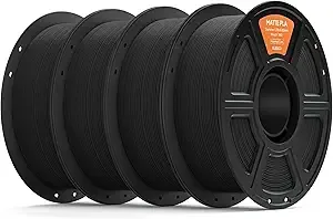 Elegoo ELEGOO Matte PLA Filament Black 4KG, 3D Printer Filament High Precision, 4pcs 1kg Spool (2.2lbs) Fits for Most FDM 3D Printers