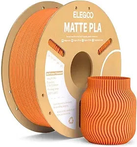 Elegoo ELEGOO Matte PLA Filament Orange 1KG 3D Printer Filament Dimensional Accuracy +/-, 1kg Carboard Spool (2.2lbs) Fits for Most FDM 3D Printers