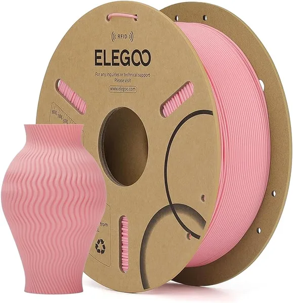 Elegoo ELEGOO RFID PLA Filament Pink 1KG, Auto Identification 3D Printer Filament Compatible with Canvas, Dimensional Accuracy +/-, 1kg(2.2lbs) Spool for Most 3D Printers