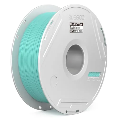 Elegoo ELEGOO Matte PLA 3D Printer Filament with Reusable Spool， Printing Filament Teal 1 kg, Dimensional Accuracy +/-, Compatible with Most 3D Printers