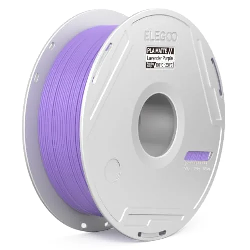 Elegoo ELEGOO Matte PLA 3D Printer Filament with Reusable Spool， Printing Filament Lavender 1 kg, Dimensional Accuracy +/-, Compatible with Most 3D Printers