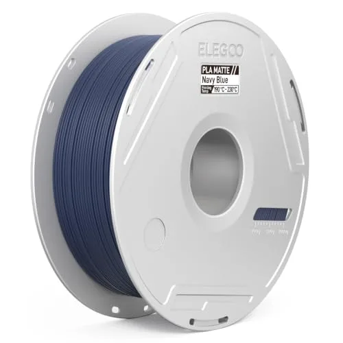 Elegoo ELEGOO Matte PLA 3D Printer Filament with Reusable Spool， Printing Filament Navy Blue 1 kg, Dimensional Accuracy +/-, Compatible with Most 3D Printers