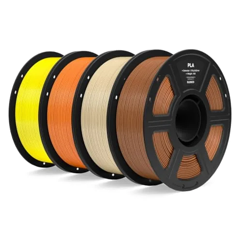 Elegoo ELEGOO PLA Filament Bundle 4KG, 3D Printer Filament Dimensional Accuracy +/-, 4pcs 1kg Spool(2.2lbs) Fit Most FDM 3D Printers(Brown/Beige/Orange/Yellow)