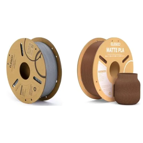 Elegoo ELEGOO PLA Filament Grey 1KG & Matte PLA Earth Brown 1KG