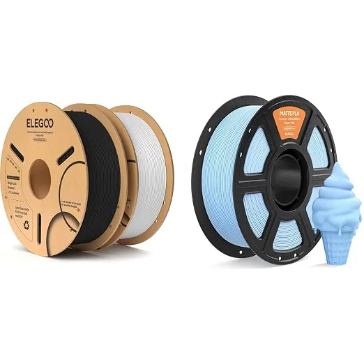 Elegoo PLA Black, White, Cyan
