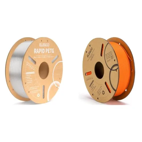 Elegoo ELEGOO PETG Filament Transparent 1KG & PLA Filament Orange 1KG
