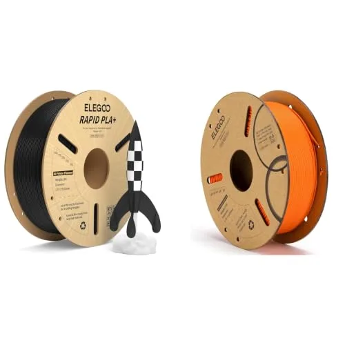 Elegoo ELEGOO Rapid PLA+ Filament Black 1KG & PLA Filament Orange 1KG