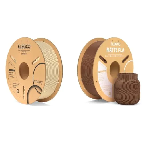 Elegoo ELEGOO PLA Filament Beige 1KG & Matte PLA Filament Earth Brown 1KG