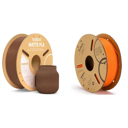 Elegoo ELEGOO Matte PLA Filament Earth Brown 1kg & PLA Filament Orange 1kg