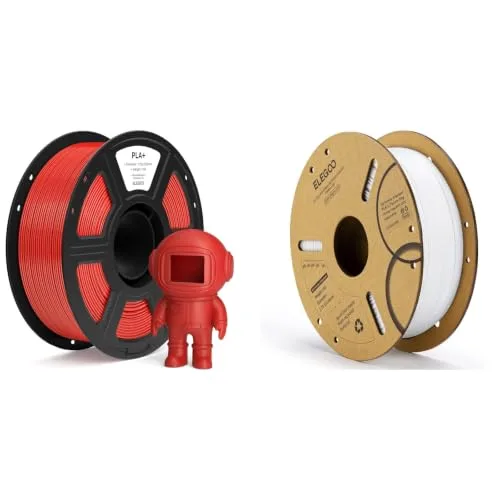 Elegoo ELEGOO PLA+ Filament True Red 1KG & PLA Filament White 1KG