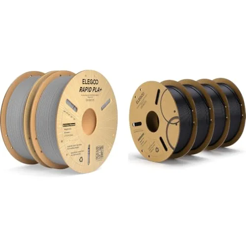 Elegoo ELEGOO Rapid PLA Plus Filament Gray 2KG & PLA Filament Black 4KG