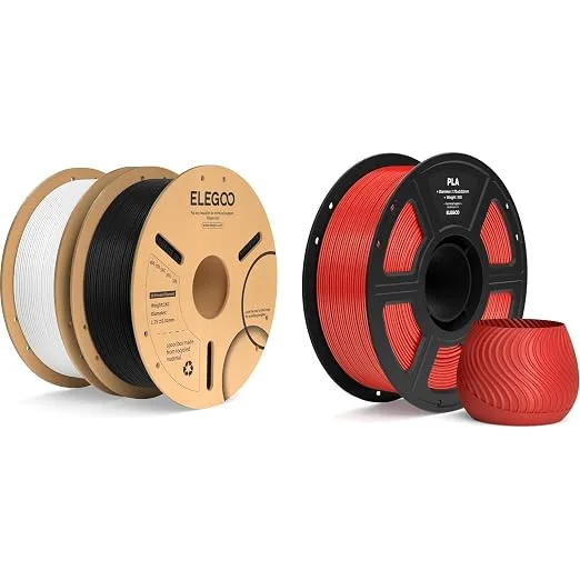 Elegoo PLA+ Black, White, Red