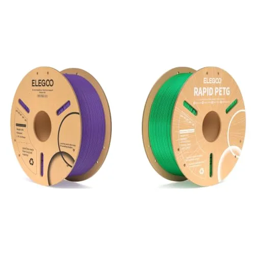 Elegoo ELEGOO Purple PLA Filament 1KG & Green PETG Filament 1KG