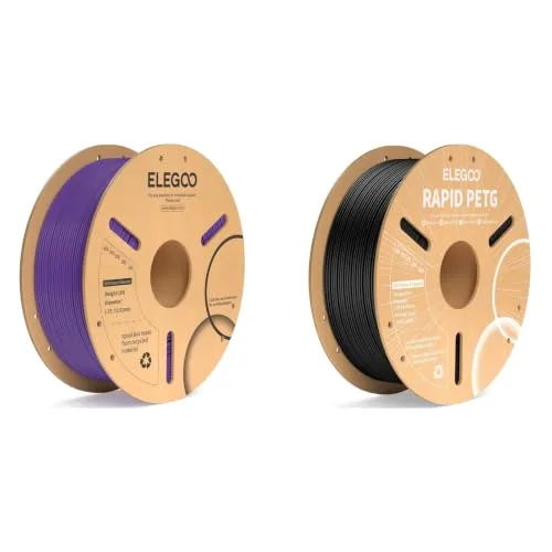 Elegoo ELEGOO PLA Plus Filament Purple 1KG & PETG Filament Black 1KG