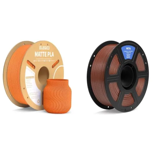 Elegoo ELEGOO Matte PLA Filament Orange 1KG & PETG Filament Brown 1KG