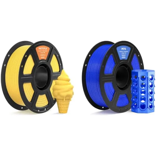 Elegoo ELEGOO Matte PLA Filament Sunshine Yellow 1KG & PETG Filament Blue 1KG