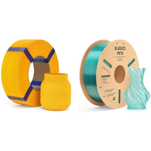Elegoo ELEGOO PLA Filament Sunflower Yellow 1KG & PETG Clear Green 1KG