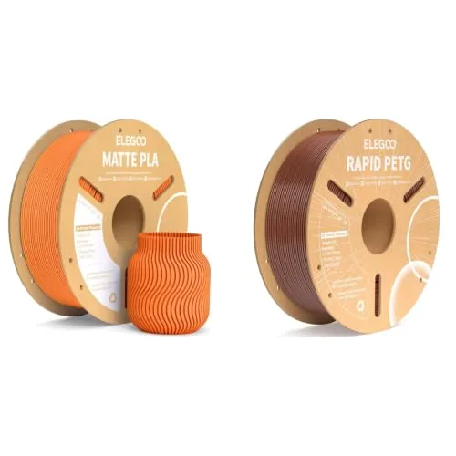 Elegoo ELEGOO Matte PLA Filament Orange 1KG & PETG Filament Brown 1KG