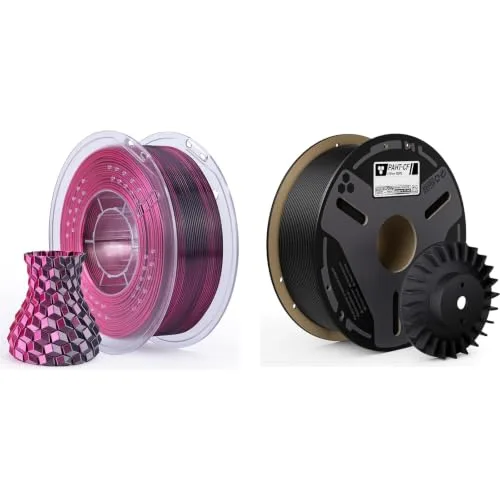 Elegoo ELEGOO Silk PLA Filament Black Red 1KG & CF PAHT Black 1KG