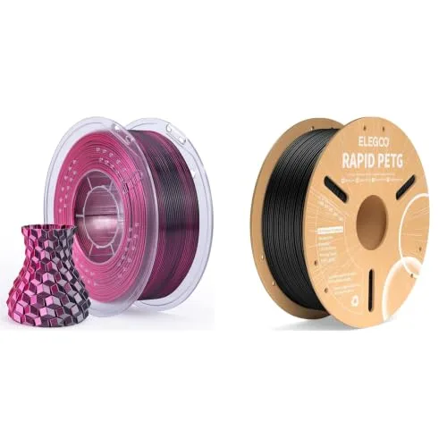Elegoo ELEGOO Silk PLA Black Red 1KG Filament & PETG Black 1KG Filament