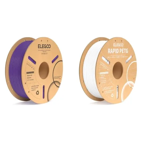 Elegoo ELEGOO PLA+ Filament Purple 1KG & PETG Filament White 1KG