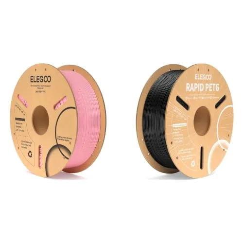 Elegoo ELEGOO PLA Filament Pink 1KG & Rapid PETG Filament Black 1KG