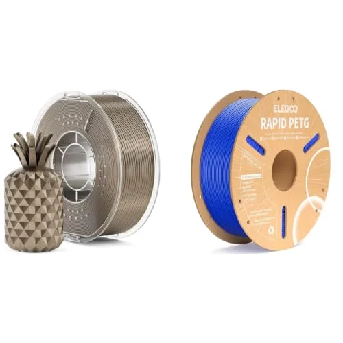 Elegoo ELEGOO Metallic Gold PLA Filament 1KG & Blue PETG Filament 1KG