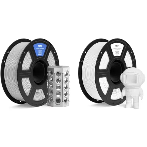 Elegoo ELEGOO PETG Filament Gray 1KG & PLA+ Filament White 1KG