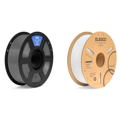 Elegoo ELEGOO PETG Filament Space Gray & PLA+ Filament White 1KG