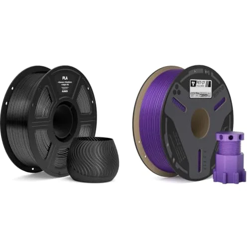 Elegoo ELEGOO PLA Filament Black 1KG & PETG-CF Filament Purple 1KG