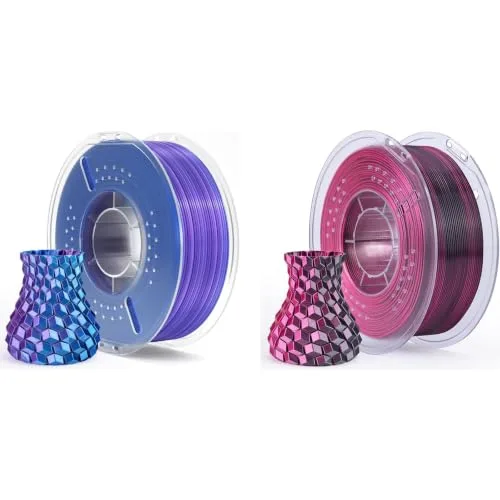 Elegoo ELEGOO Silk PLA Filament Blue Purple 1KG & Black Red 1KG