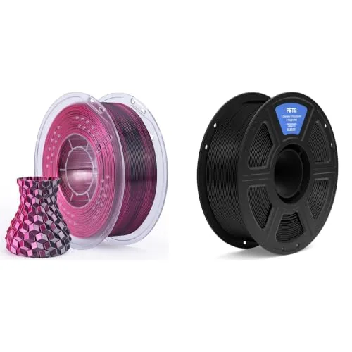Elegoo ELEGOO Silk PLA Filament Black Red 1KG & PETG Filament Black 1KG