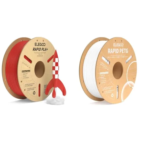 Elegoo ELEGOO PLA Plus Filament Red 1KG & PETG Filament White 1KG
