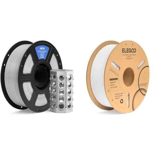 Elegoo ELEGOO PETG Filament Gray 1KG & PLA+ Filament White 1KG