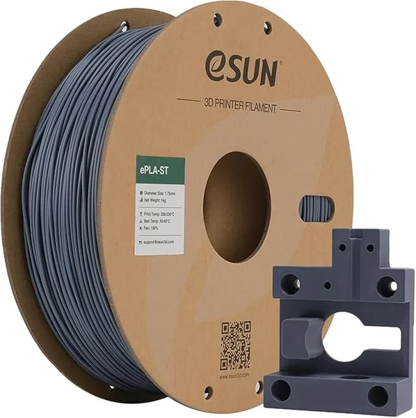 eSUN3D eSUN Super Tough PLA Filament, 3D Printer Filament PLA-ST, Dimensional Accuracy +/-, 1KG Spool (2.2 LBS) 3D Printing Filament for 3D Printers, Grey