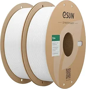eSUN3D eSUN PLA+ Filament, 3D Printer Filament PLA Plus, Dimensional Accuracy +/-, 1KG per Spool, 2 Spools 3D Printing Filament, Cold White